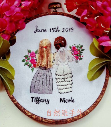 Natural hand-made hot happy best friend gift hand embroidery A section material contains 15CM vintage embroidery stretch