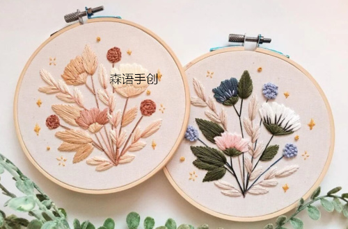 Senyu hand-created hot selling recommended warm flower embroidery A section material includes 15CM bamboo embroidery stretcher can be customized