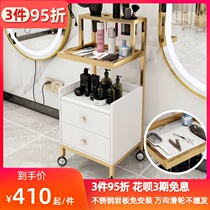  Stainless steel rock plate hair salon shelf Barber shop tool cabinet high-end barber cabinet hair salon trolley
