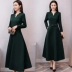 Đầm dự tiệc cho nữ trung niên 35-40-45 tuổi 2018 Quần áo mới mẹ dài tay váy khí chất thời trang.