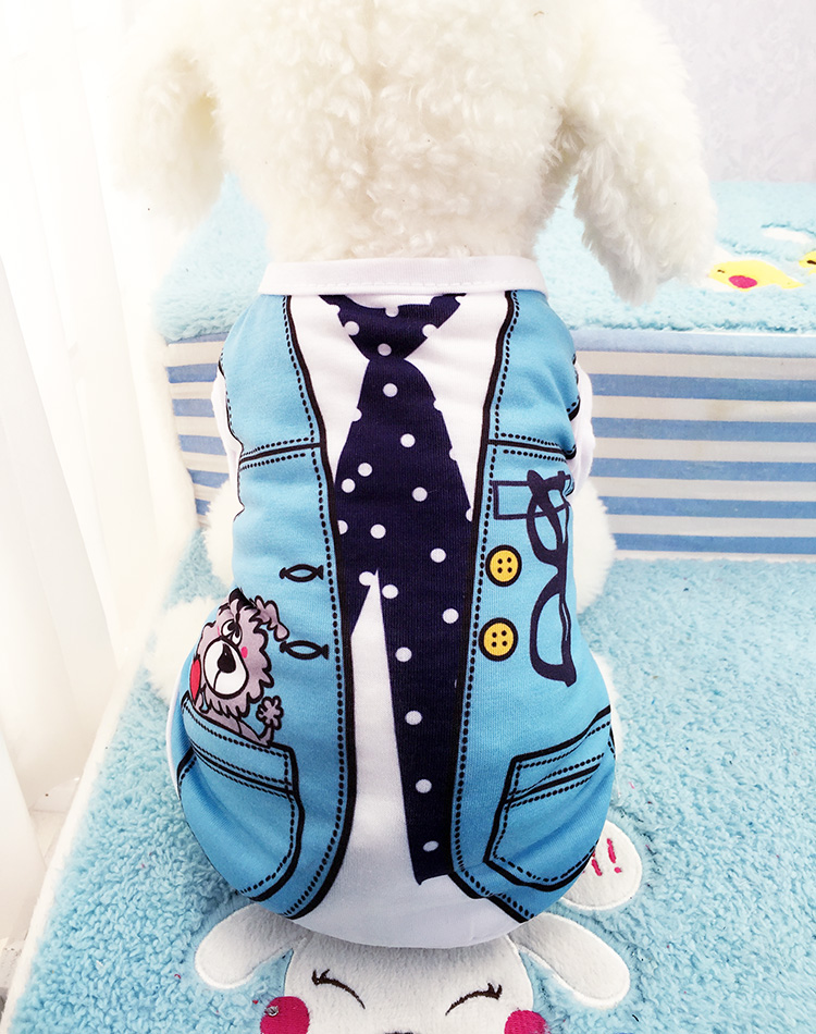 Quần áo cho chó mùa xuân và mùa hè với hai mảnh giả mỏng Teddy hơn trang phục Panda áo vest chó nhỏ và vừa - Quần áo & phụ kiện thú cưng áo của chó