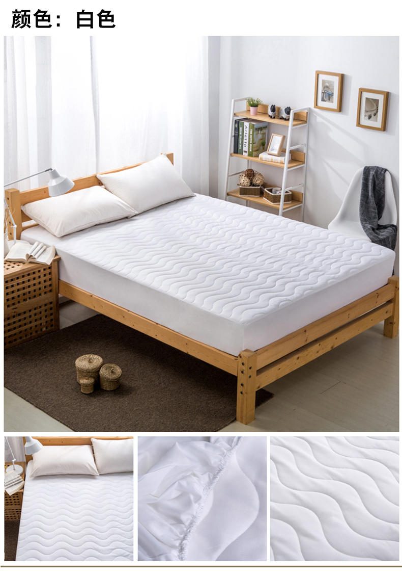 Cotton crepe chăn bông đệm 笠 1,5 1,8 m Simmons bảo vệ nệm đặt bộ giường đơn màu rắn Ga phủ giường là gì