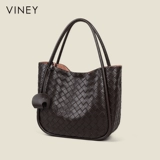 Viney Вместительная и большая корзина, сумка через плечо, из натуральной кожи