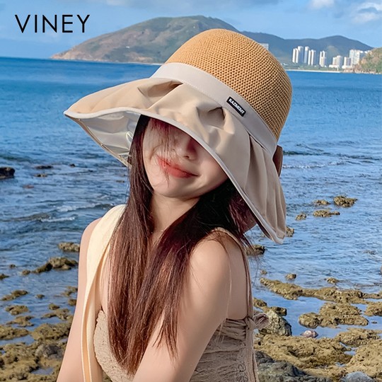 Viney Fischerhut, Sonnenschutzhut für Damen, Sommer 2025, neues Vinyl, Outdoor, Radfahren, Anti-UV, große Krempe