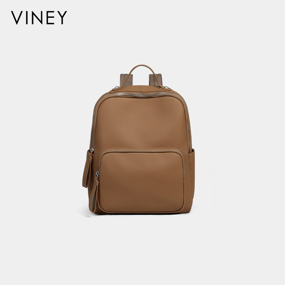 Viney School Bag Backpack for Women 2026 New Fashion Genuine Leather Junior High School and High School 2025 Large Capacity Travel Backpack