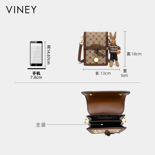 Viney bolso para teléfono móvil bolso de mujer 2026 NUEVO Bolso bolso de mujer bolso cruzado Otoño e Invierno 2025 mini bolso ligero de lujo