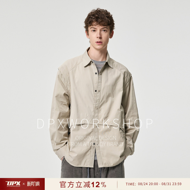 Dpx Relaxed Deconstructed Work Shirt Men's Autumn High-End Loose Casual Long-Sleeved Shirt Men's Jacket