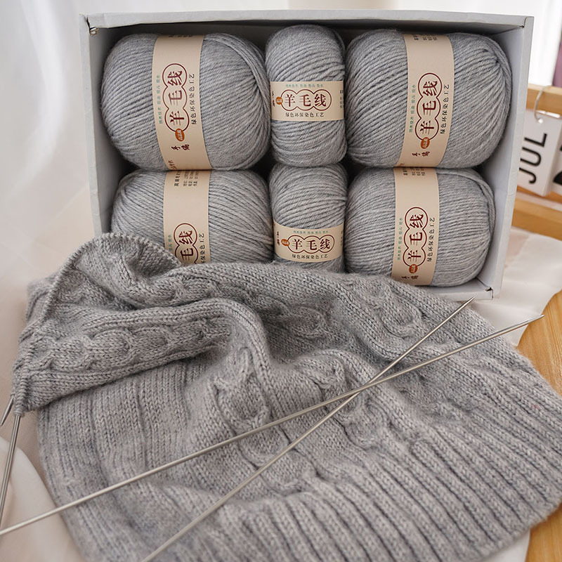 Medium-Thick Wool Yarn Ball for Hand-Knitting Scarves, Genuine Wool Yarn for Knitting Sweaters, Children's Sweater Coats, Knitting