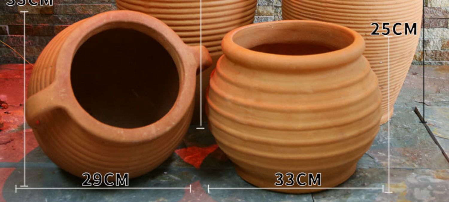 Vườn ngoài trời gốm đỏ chậu hoa kết hợp sàn bình đá gốm gốm gốm cảnh quan nhà máy gốm trực tiếp - Vase / Bồn hoa & Kệ lọ hoa bàn tay phật