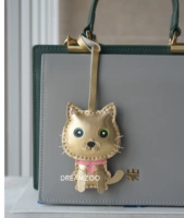 Золотая кошка светло -голубые + светло -зеленые глаза розовая кожаная веревка воротника