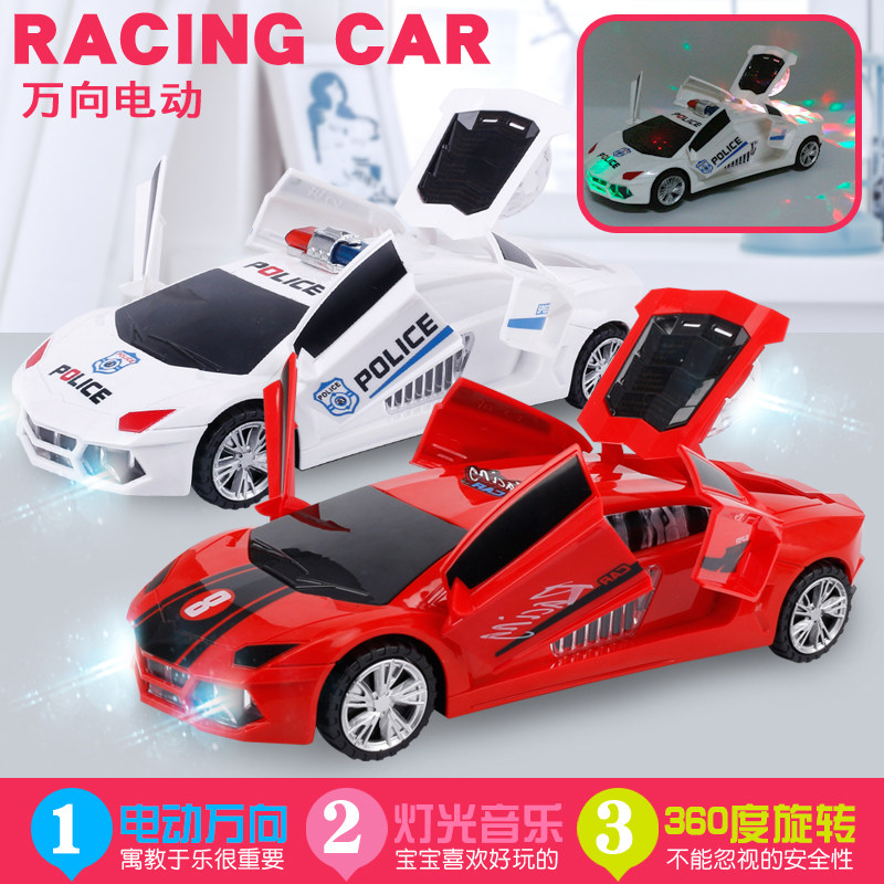 Electric Universal Rotating Police Car Music Light Children Baby Toy Lamborghini Boy Rotating Car Sports Car