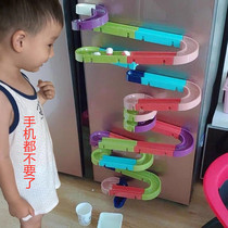DIY Ball Ball Orbital Transfer Leash Child Wall Assembly Building Block Drama Water Slide Male Girl Puzzle Bath Toys