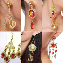 Flying charm belly dance earrings Indian dance diamond hanging coin earrings Oriental dance set performance earrings accessories