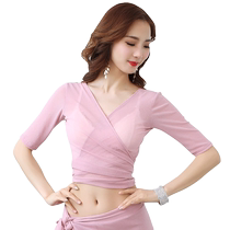 Belly dance practice clothes for female beginners strappy tops Latin dance tops group performance clothing