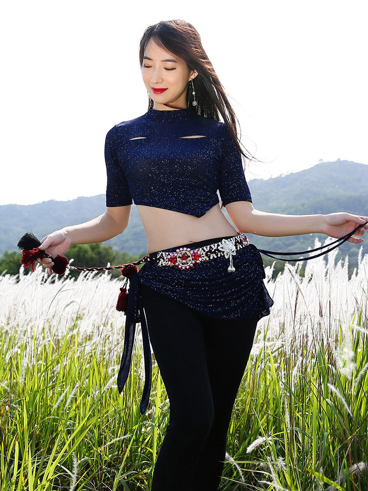 Fashion belly dance waist chain New oriental dance waist decoration dance scratch-resistant rhinestone tassel belt sexy diamond-set waist seal