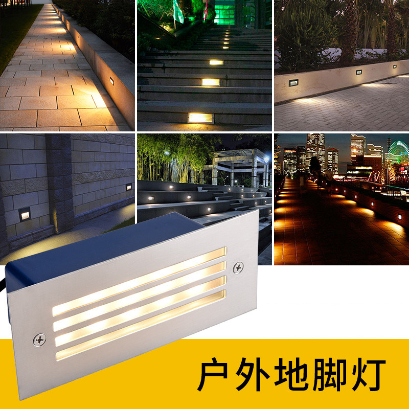 Corner lamp long strip foot lamp embedded outdoor waterproof courtyard aisle wall lamp outdoor square step lamp