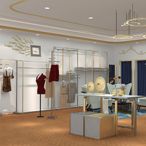 Stainless Steel Plated Champagne Gold Lady Clothing Shop Floor Type Show Shelf BRIEF METAL SHELF CUSTOMISATION