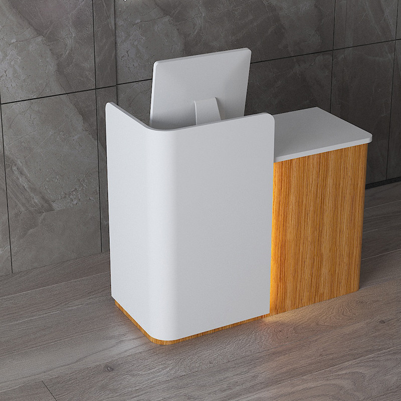 Brief modern online Red Clothing Store Cashier Counter Shop Small Bar Counter Supermarket Convenience Store Mix Custom Counter front