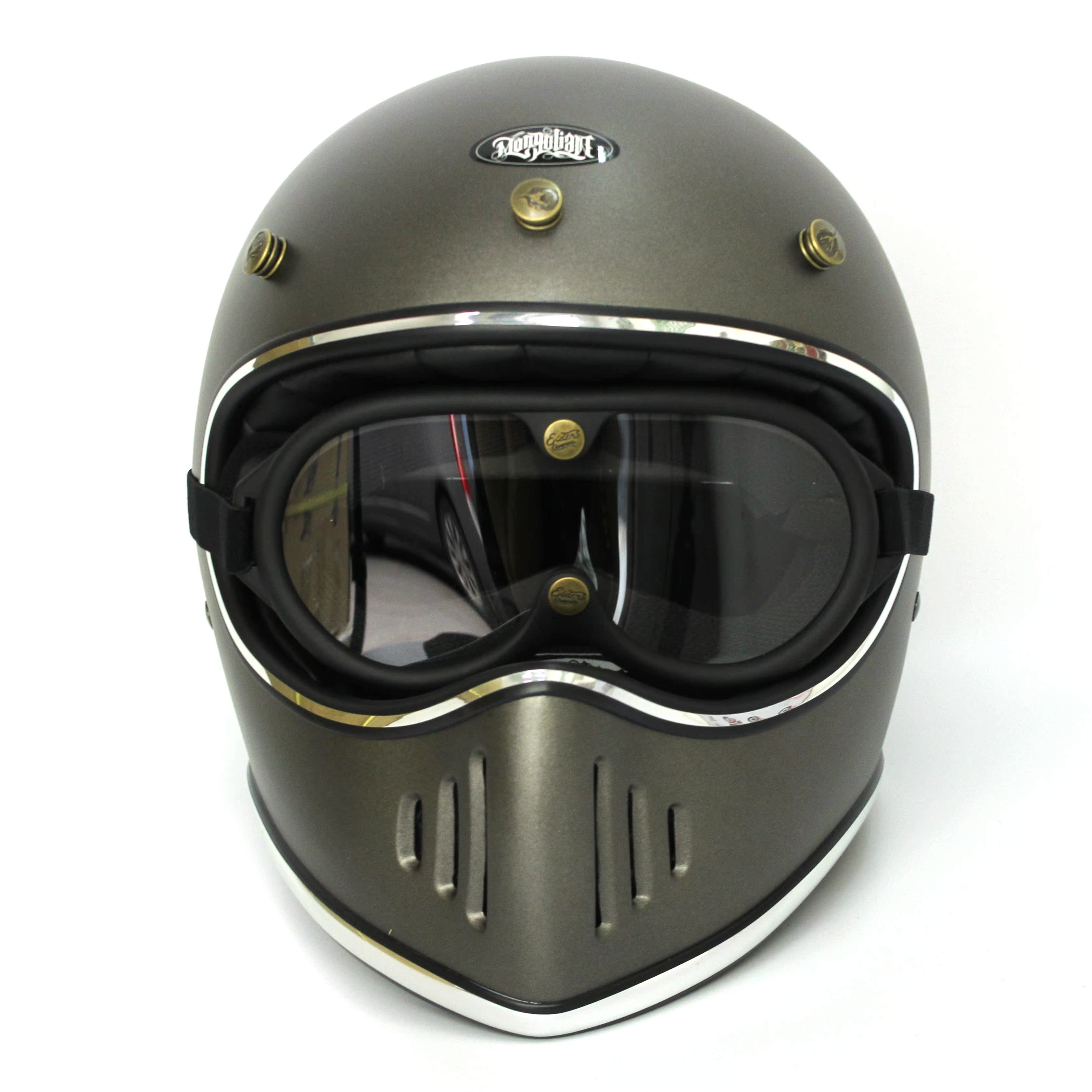 1974 Kính đầu máy Retro Cổ điển McQueen Mũ bảo hiểm xe máy Harley Kính chắn gió Hiệp sĩ - Xe máy Rider thiết bị đai bảo vệ đầu gối
