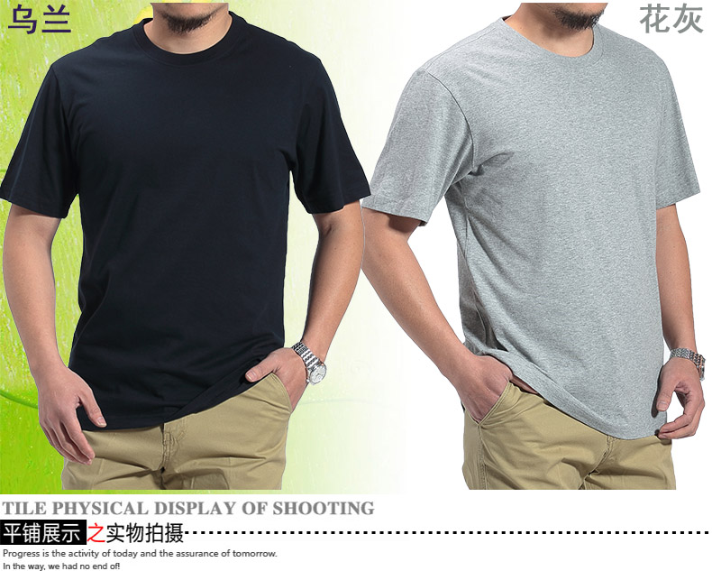 Áo thun nam tay ngắn cổ chữ V màu cotton rộng, áo thun cotton rộng, trung niên mùa hè cổ áo cổ gà áo thun gucci