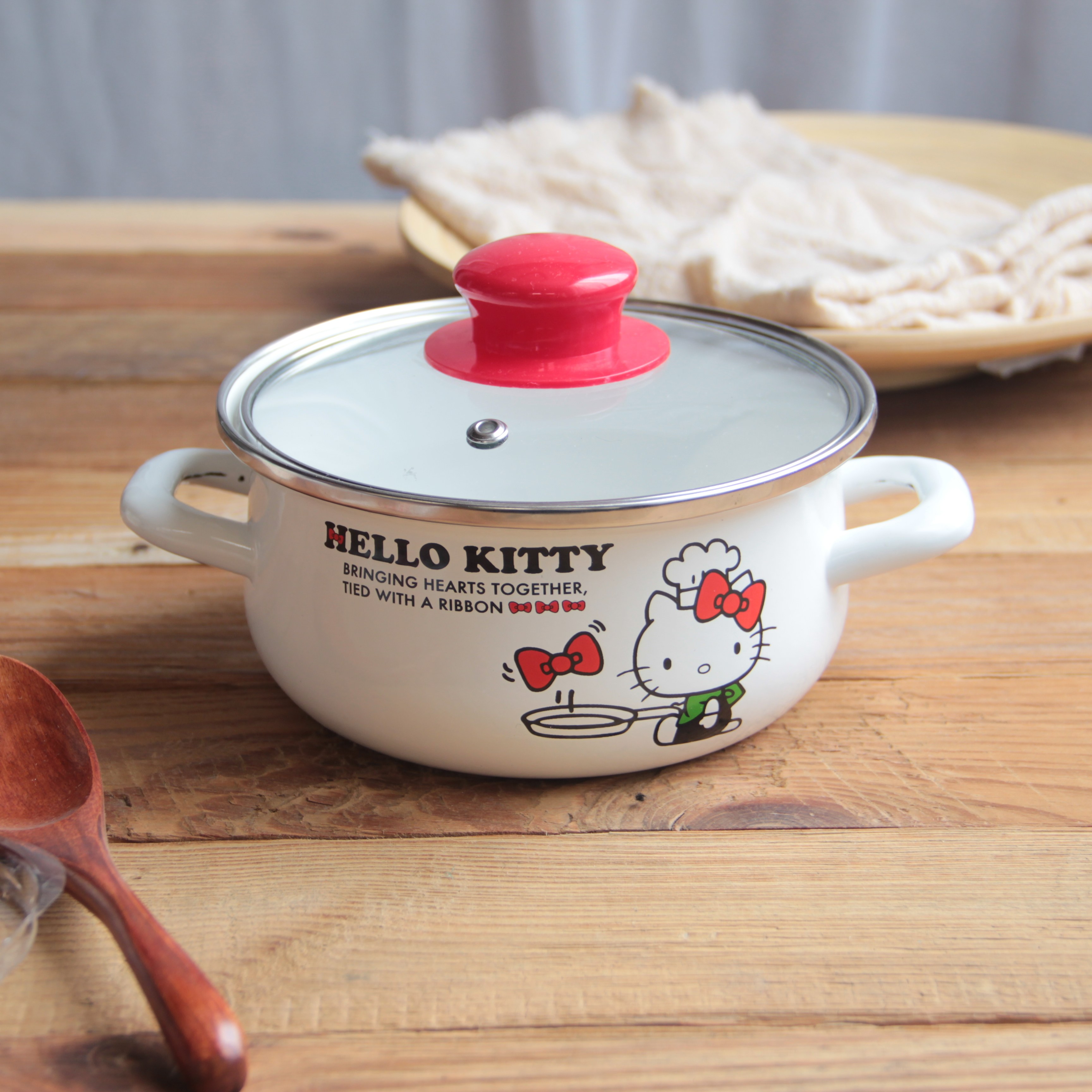 Buy Full of satisfied home enamel pot Double ear pot 16cm household