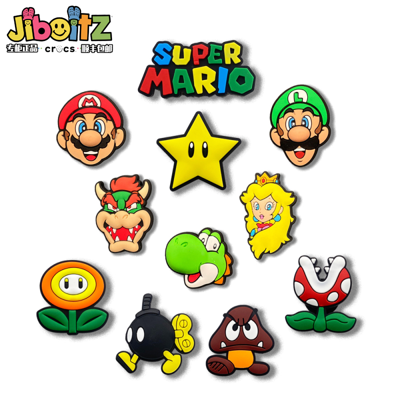 Crocs Shoe Accessories Suitable for Crocs, Shoe Charms, Decorative Buckles, Cartoon Mario Shoe Charms, Shoe Decorations