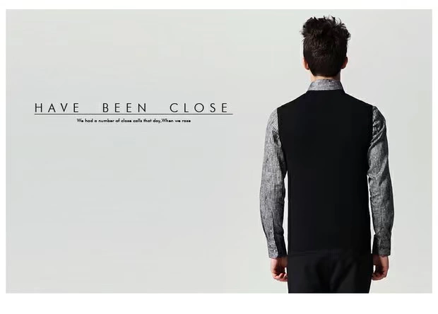 SEASOUL Shou chính hãng màu đen cổ chữ V mỏng vest nam đan vest SM21551 khoác len mỏng