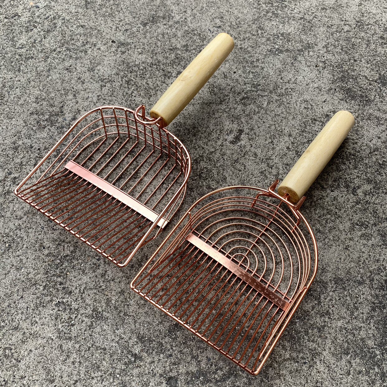 Metal Cat Sand Shovel Pet Size Kitty Special Fifth-generation Shoveling Shit God Instrumental samba Rose Gold Shovel-Taobao