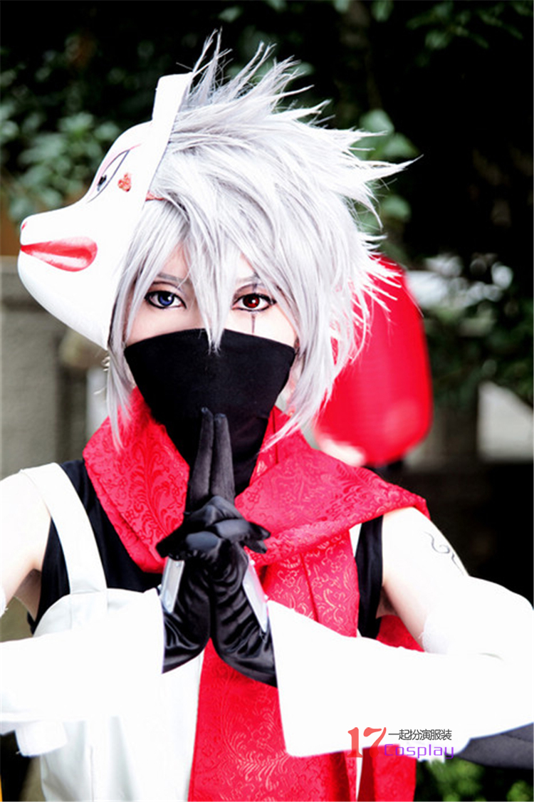Naruto Kakashi dark COS quần áo Giày gỗ lá cáo mặt nạ cosplay trang phục nam đầy đủ cosplay