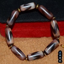 Tibet Saga Temple Tiger Tooth Cinnabar Old Tianzhu Bracelet Heart and Yue Five Rings Fawang Easy Chong