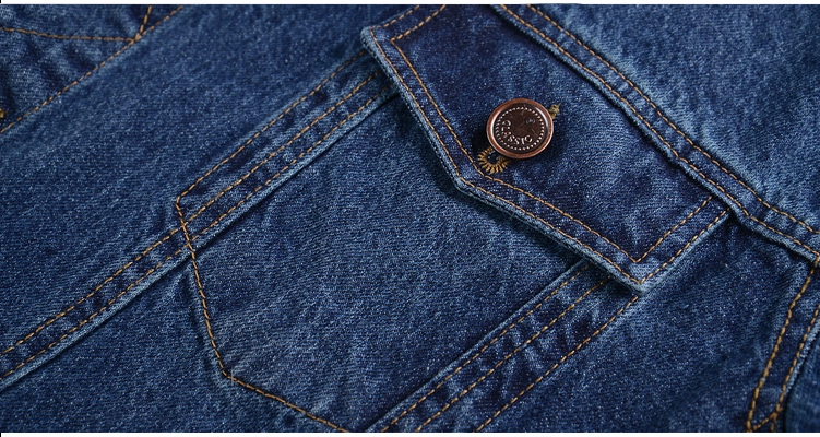 Mùa xuân và mùa thu áo khoác denim hàng đầu nam trung niên áo khoác giản dị trung niên ve áo dài tay dụng cụ đầu máy phù hợp