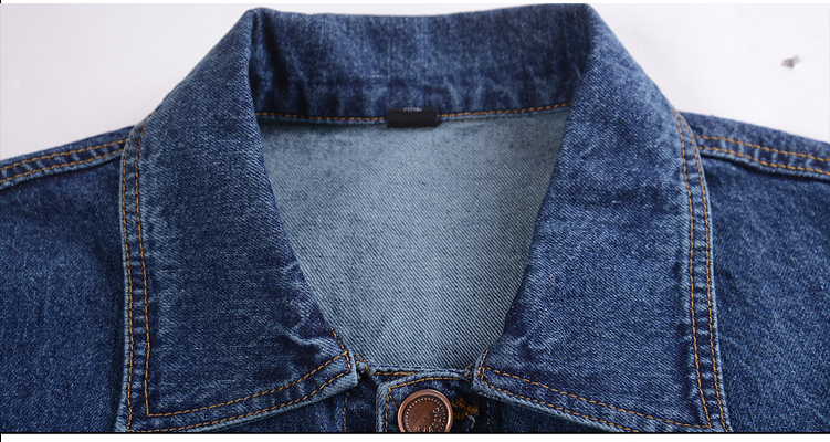 Mùa xuân và mùa thu áo khoác denim hàng đầu nam trung niên áo khoác giản dị trung niên ve áo dài tay dụng cụ đầu máy phù hợp áo khoác mùa đông