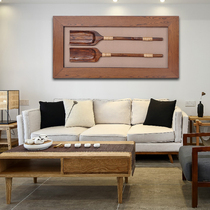 Paddle solid wood creative Nordic style decorative painting Woodcut totem shellfish woodcut painting