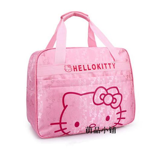 Hello Kitty túi du lịch khoảng cách ngắn Dễ thương KT mèo đeo túi hành lý túi du lịch túi hoạt hình túi du lịch gấp gọn