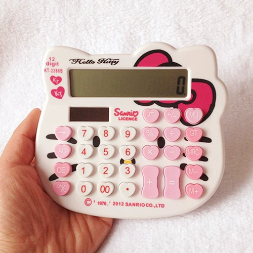 Симпатичный калькулятор головы кошки k, t cat solar computer curtoon cartoon pink calculator trumpet
