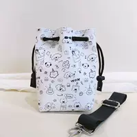 Сумка, черные противоударные подтяжки, ручная роспись