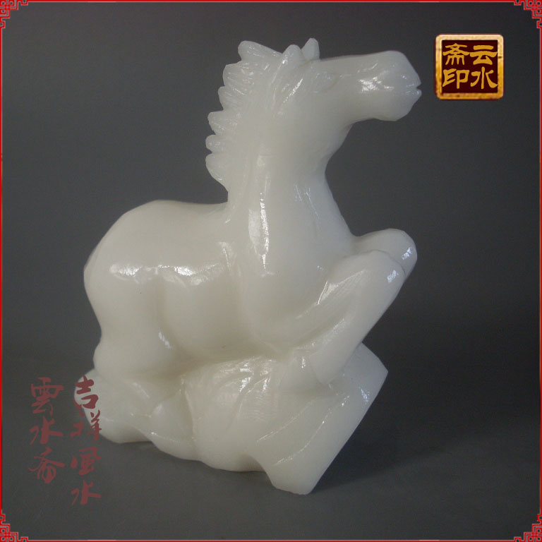Jade Horse Pendulum Pieces Horse to Success Stone Sculpture Pendulum Pieces Jade Handicraft Home Furnishing Business Gifts 