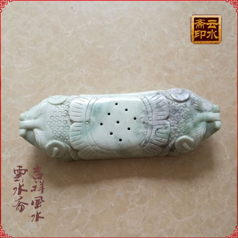 Natural Lantian Jade Double Golden Toad Toad Head Pillow Cool Summer