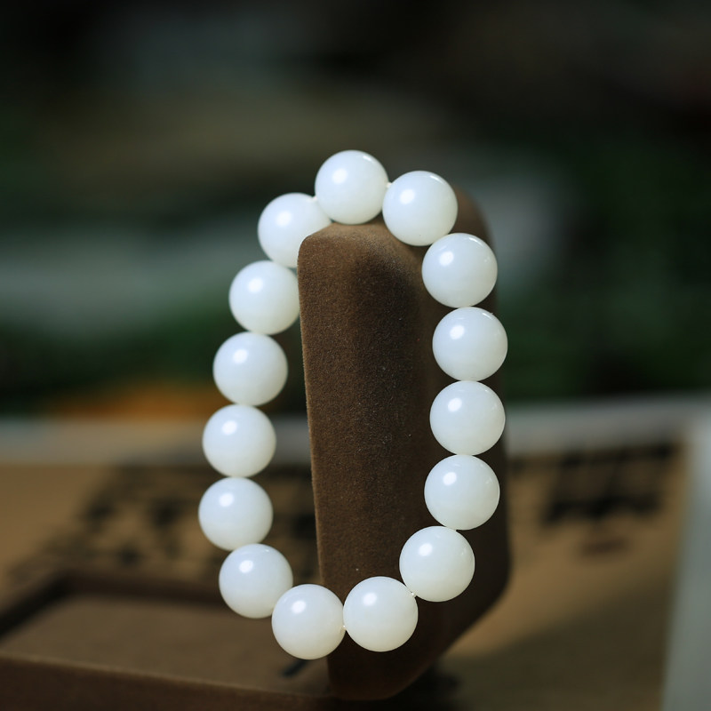 He Shibi Hetian Jade White Jade Bracelet Hand Jewelry Xinjiang Hetian Jade White Jade Bead Chain 2 - Taobao