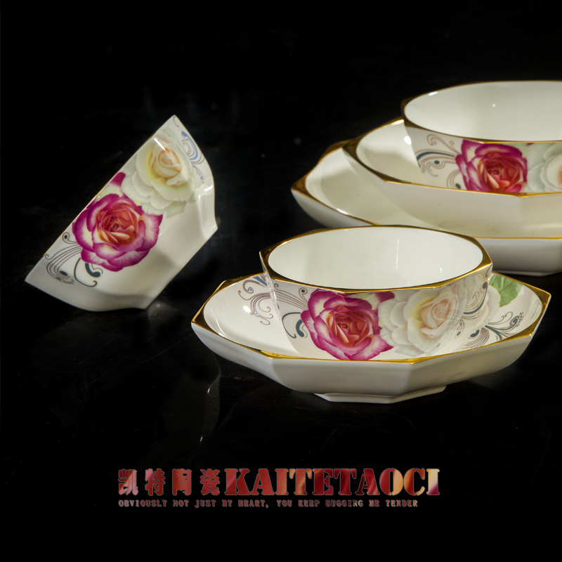 European dishes suit high - grade ipads China tableware suit of jingdezhen ceramic dishes suit to use of wedding gift boxes