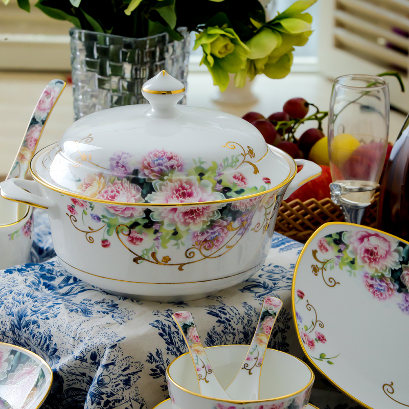 Jingdezhen ceramics 58 square head dishes ipads porcelain tableware sets up phnom penh European dishes wedding gift set