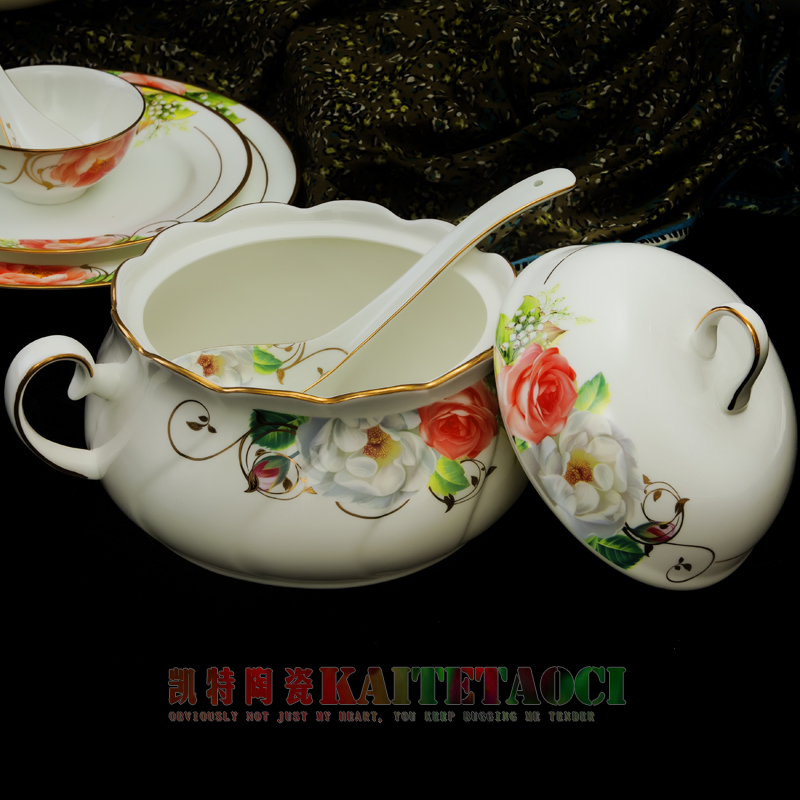 Jingdezhen ceramic tableware suit contracted Nordic ceramic bowl home eat European dishes suit combination plate