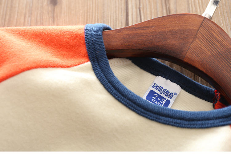 Mùa xuân và mùa thu Trẻ em mặc áo thun cotton dài tay cho bé trai Nhỏ và tay áo trẻ em Áo thun hoạt hình Áo cổ tròn Joker Tide - Áo thun quần áo trẻ em hàn quốc
