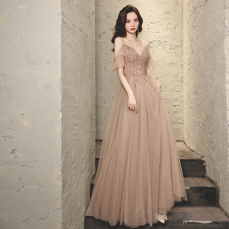 French dinner dress female Yuan banquet temperament famous luxury high-end hanging host Summer