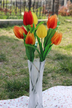 The flowers are blooming silk screen flower materials DIY finished stocking flower package tulip material package