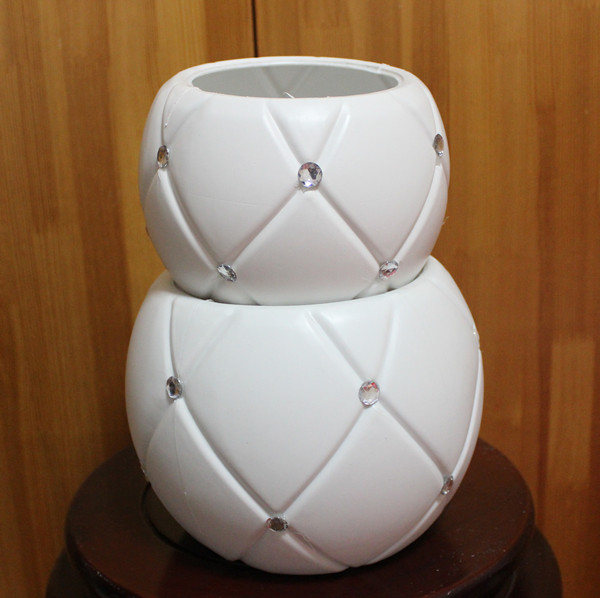 Hoa khai trương hoa trắng nhựa giả gốm hoa khoan kim cương tròn bình hoa nhân tạo hoa chậu hoa - Vase / Bồn hoa & Kệ mẫu chậu cây cảnh đẹp