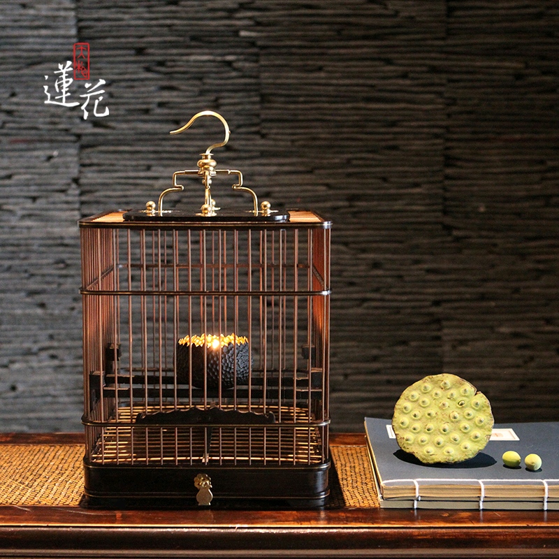 Big lotus New Chinese decoration birdcage Home soft decoration decoration Model room Study Exquisite birdcage