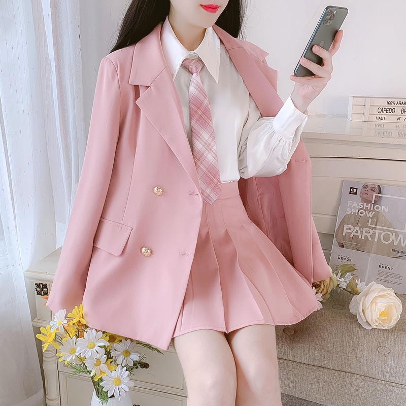 Suit, Blazer, Pleated Skirt, Business Attire, Elegant Goddess Style, Petite, Spring and Autumn, Petite Three-Piece Set Suit, Blazer, Pleated Skirt, Business Attire, Elegant Goddess Style, Petite, Spring and Autumn, Petite Three-Piece Set
