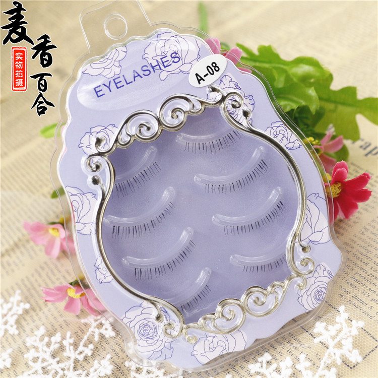 Trăng non Công chúa A08 dưới hàng mi đẹp tự nhiên mô phỏng cô dâu trang điểm sợi Rongzi 03 không khí cảm giác lông mi giả 10 lấy 1 mi giả đẹp