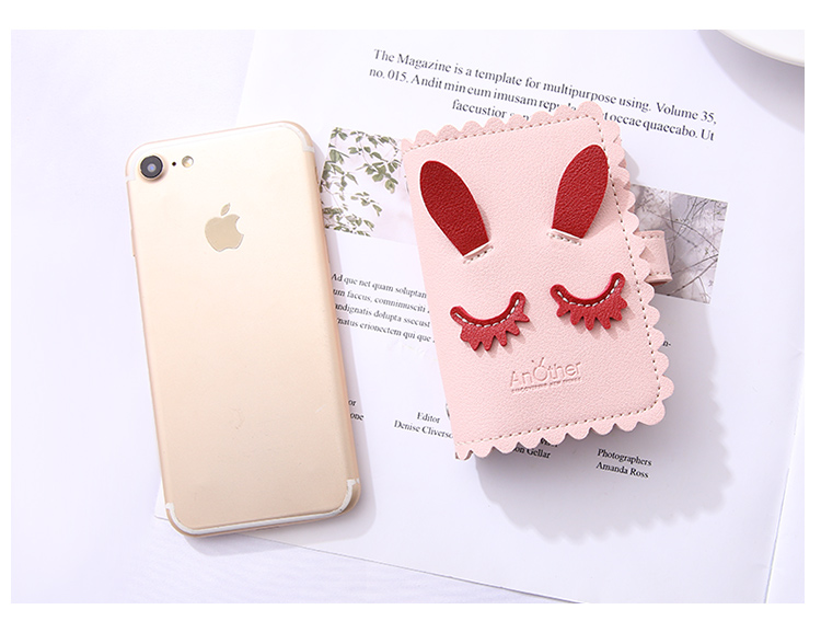 Gói thẻ thỏ dễ thương mini chủ thẻ nhỏ gọn có thể được đặt trên thẻ giấy phép bao da thẻ đa năng dung lượng lớn bộ thẻ gói - Chủ thẻ ví cầm tay nữ hàng hiệu